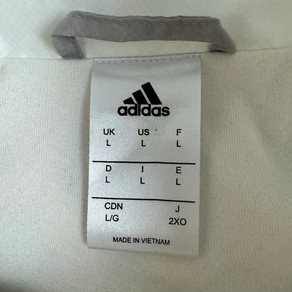Adidas‎ KITH Track Windbreaker Jacket Size L Oversized White Three Stipe Pastel